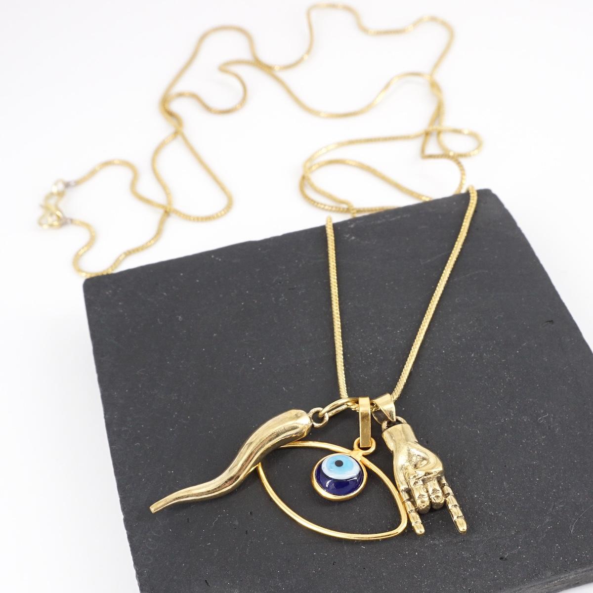 MONDO E COLORI COLLANA LUCKY OCCHIO BLU