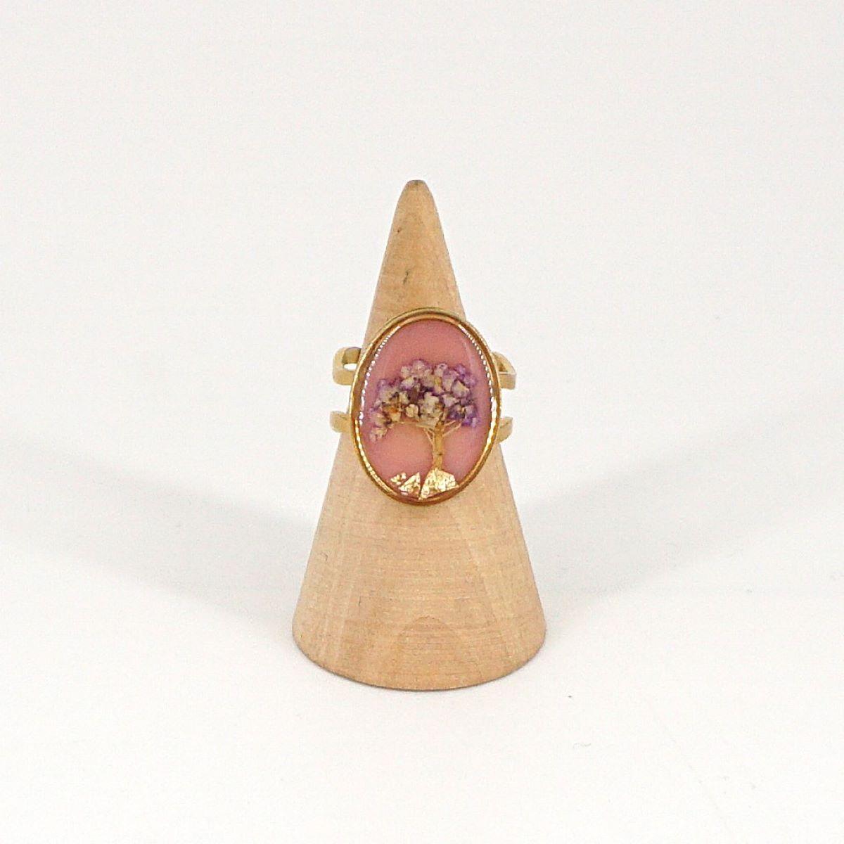 Big oval ring Antique pink