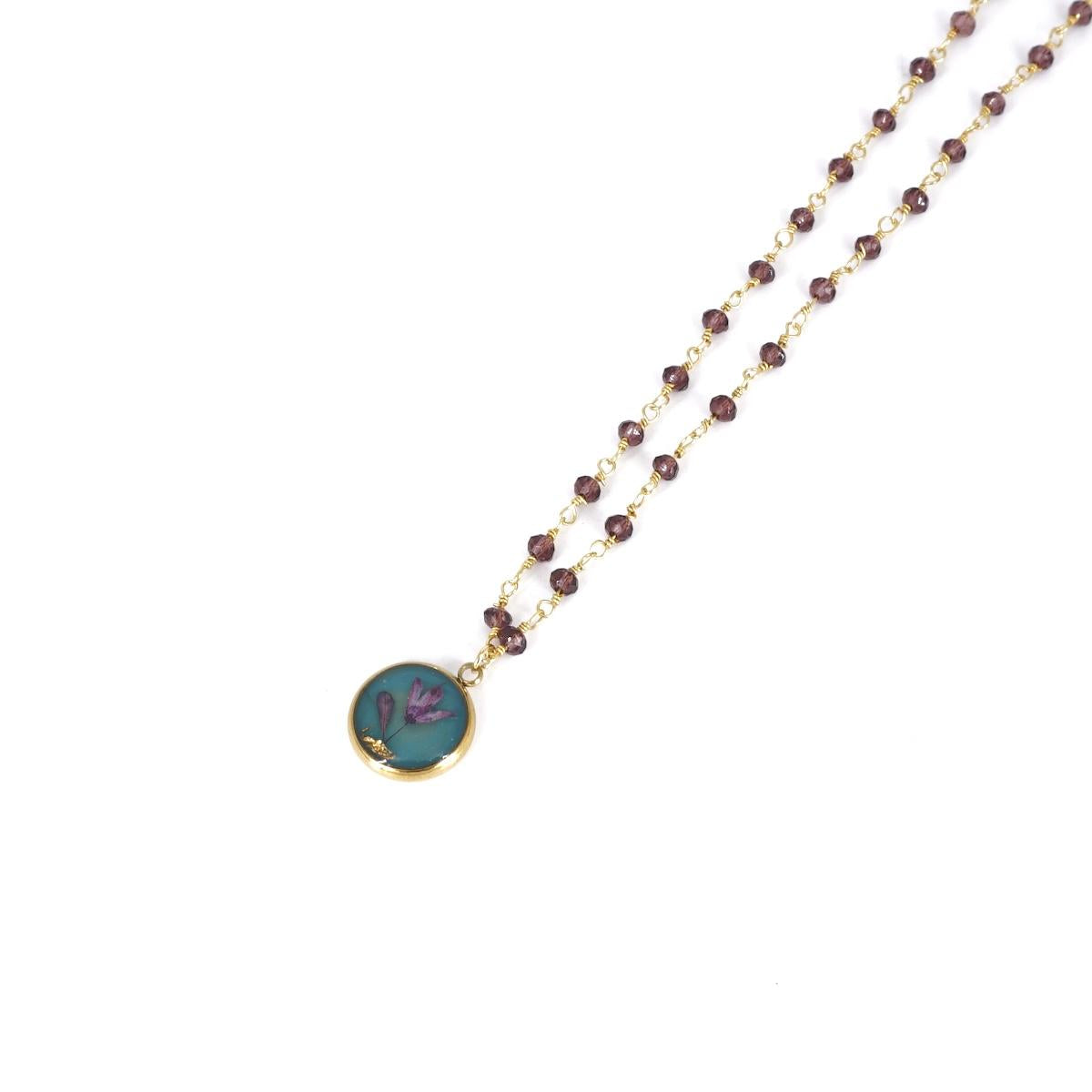 Collana bottone rosario Rosa Pallido
