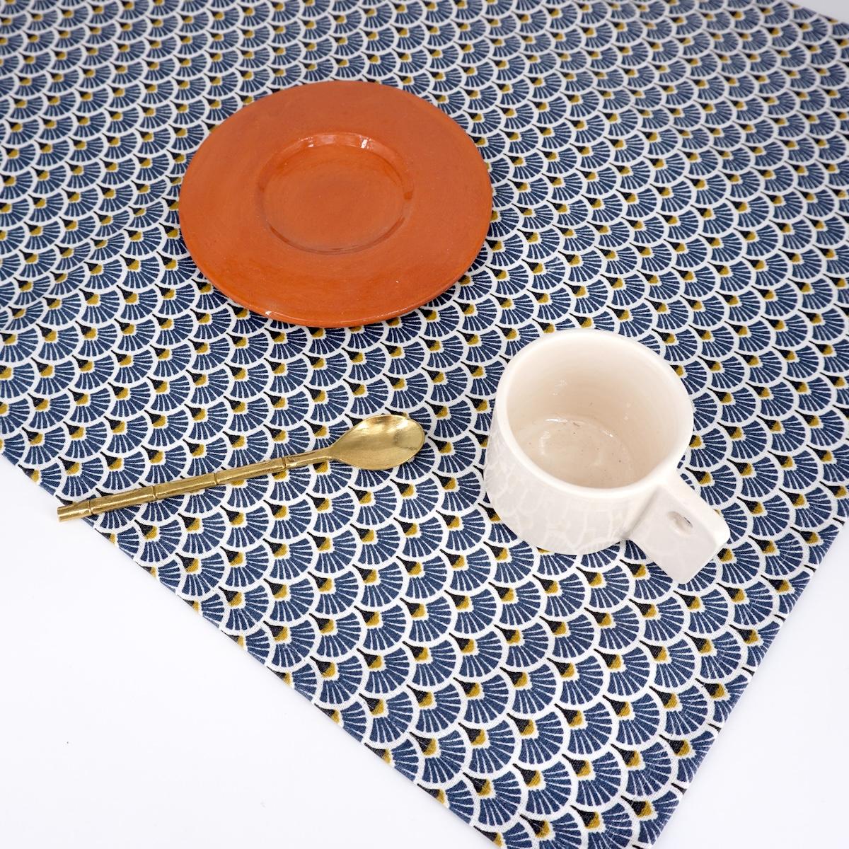 TARA PROVENCE TOVAGLIETTA DECOVENTAGLIO BLU/OCRA