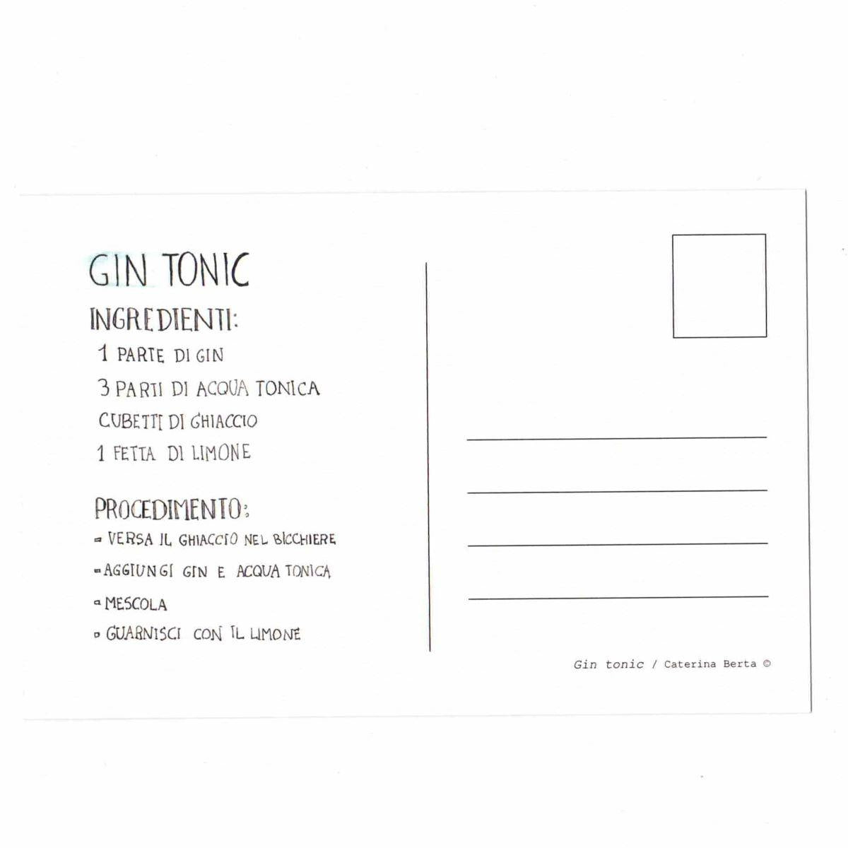 CATERINA BERTA CARTOLINA COCKTAILGIN TONIC