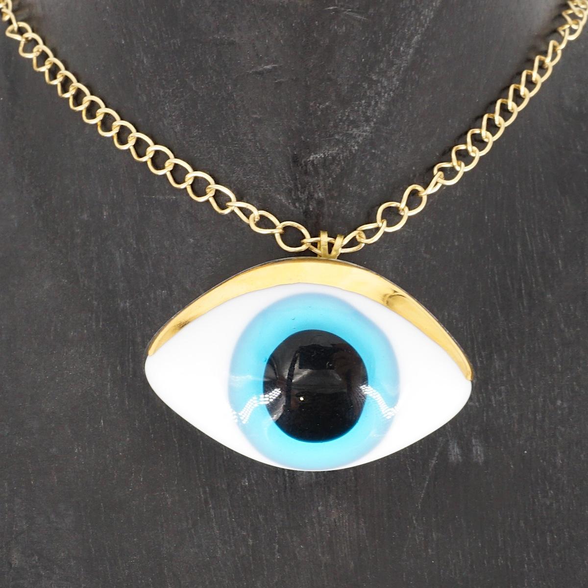 Collana occhio medium AZZURRO COLLANA OCCHIO MEDIUMAZZURRA VETRO FUSO