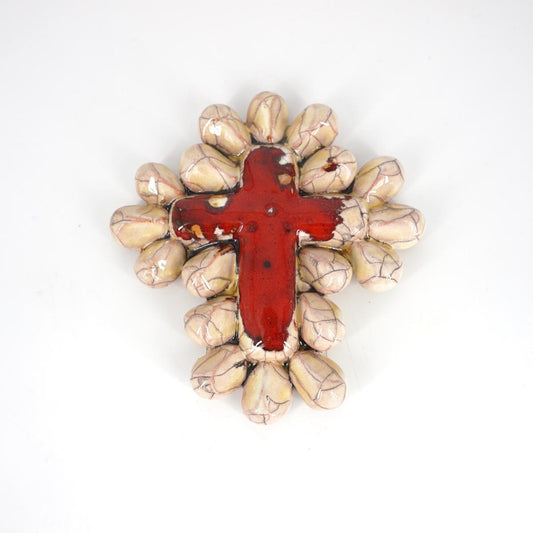 Croce GOCCE ROSSO/BEIGE