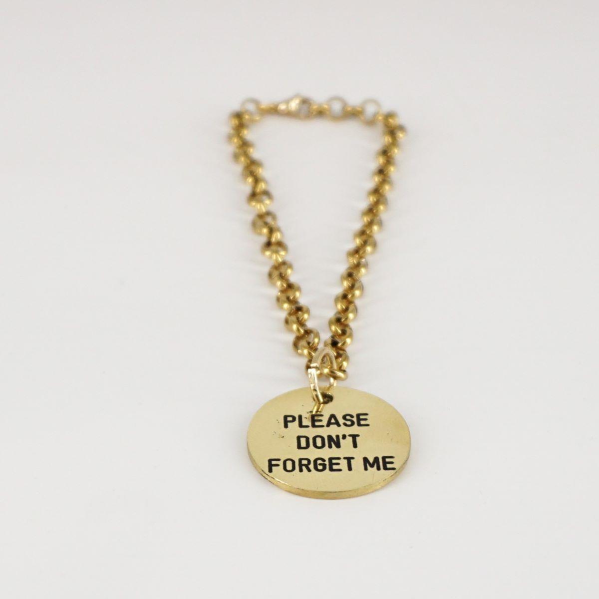 Bracciale medaglietta PLEASE DON'T FORGET ME