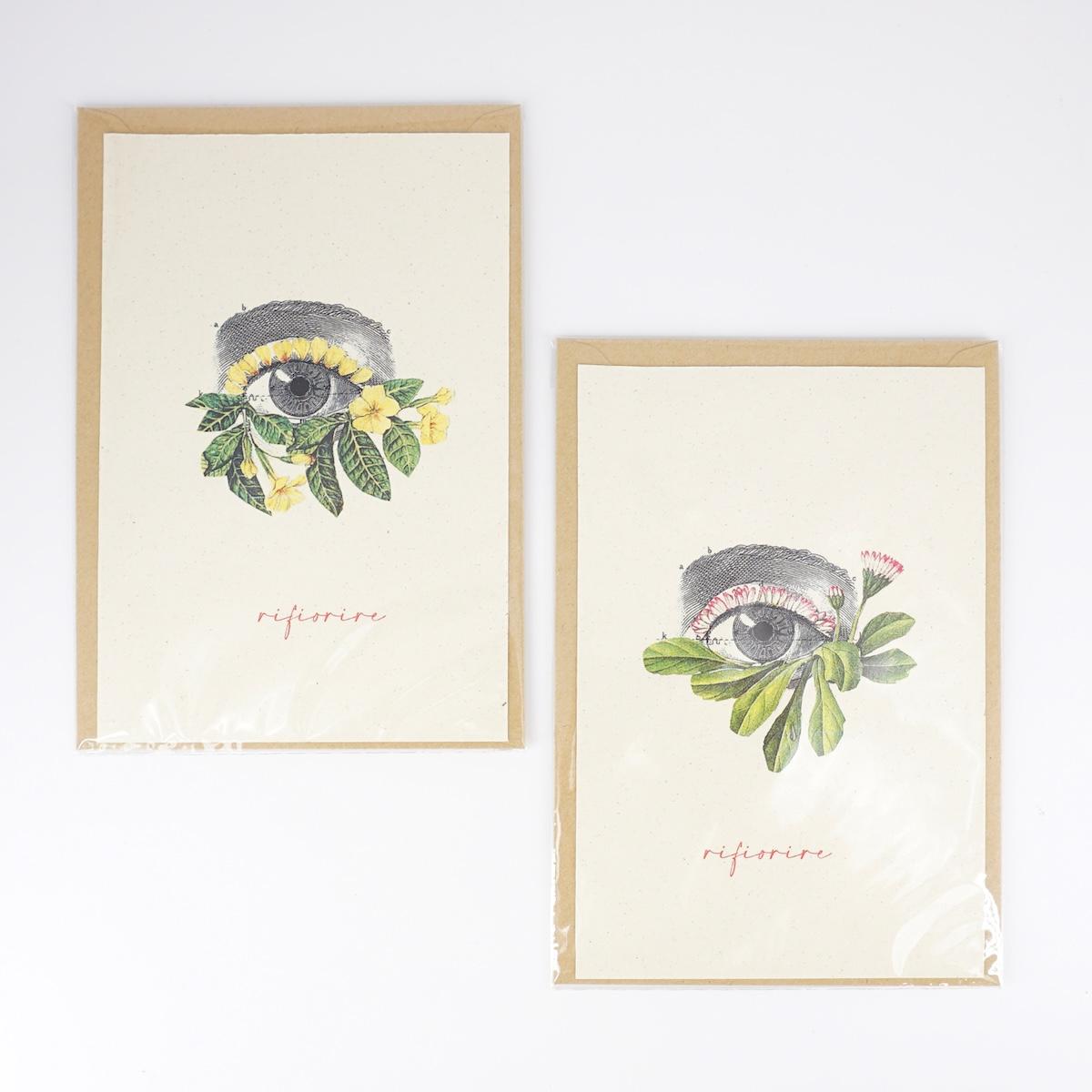 Card RIFIORIRE occhio con margherite