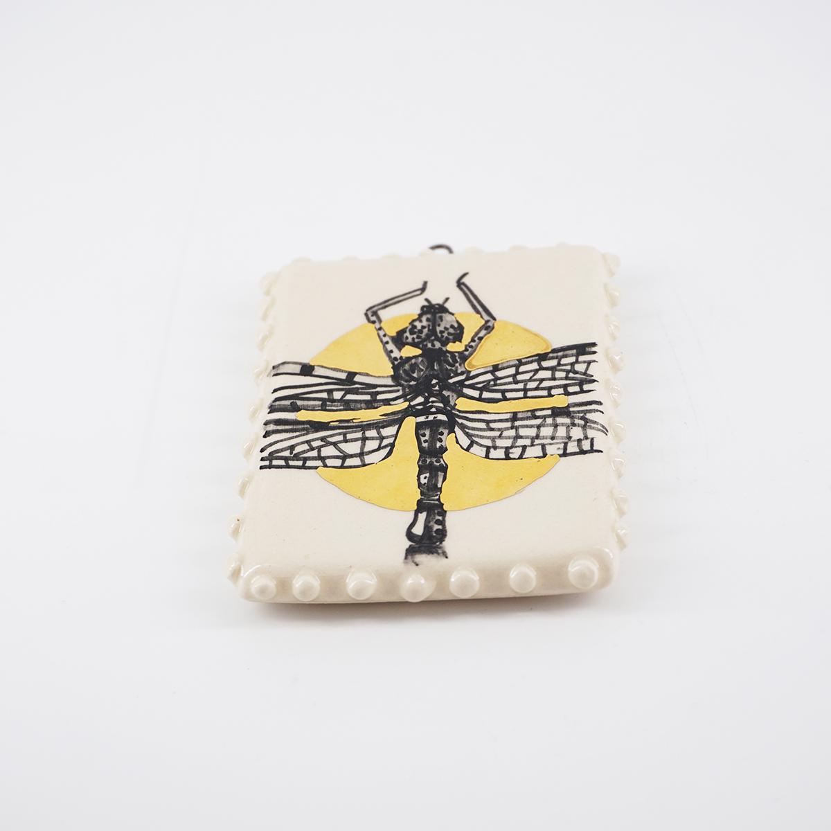 Rectangle DRAGONFLY background sun with bubbles