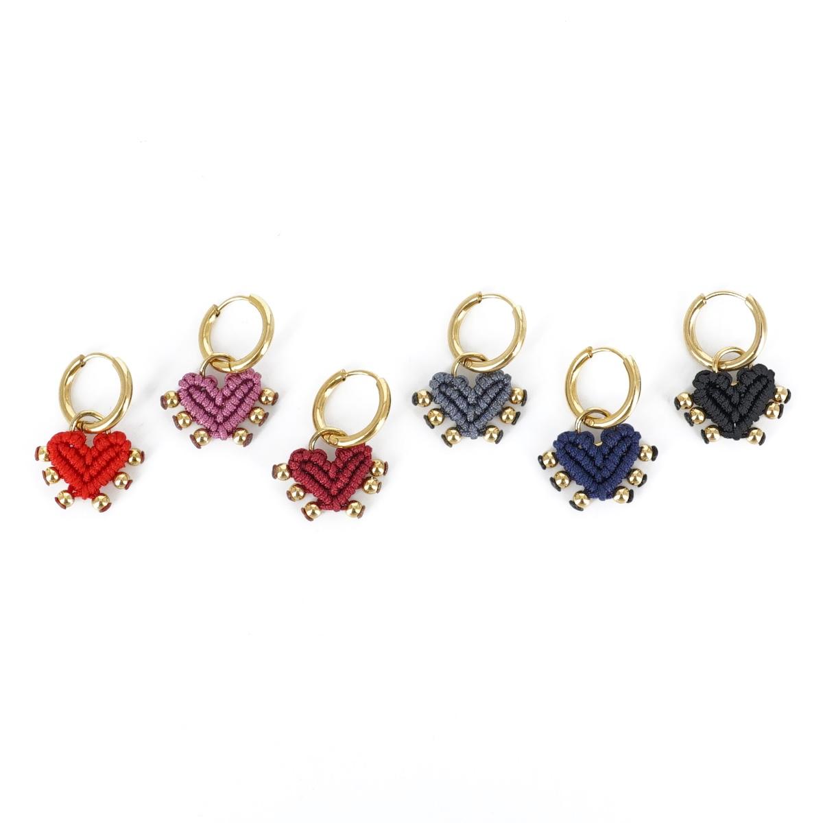Mono orecchino CUORE SACRO borchie BORDEAUX ORECCHINO CUORE SACRO BORCHIE BORDEAUX NOMADEA