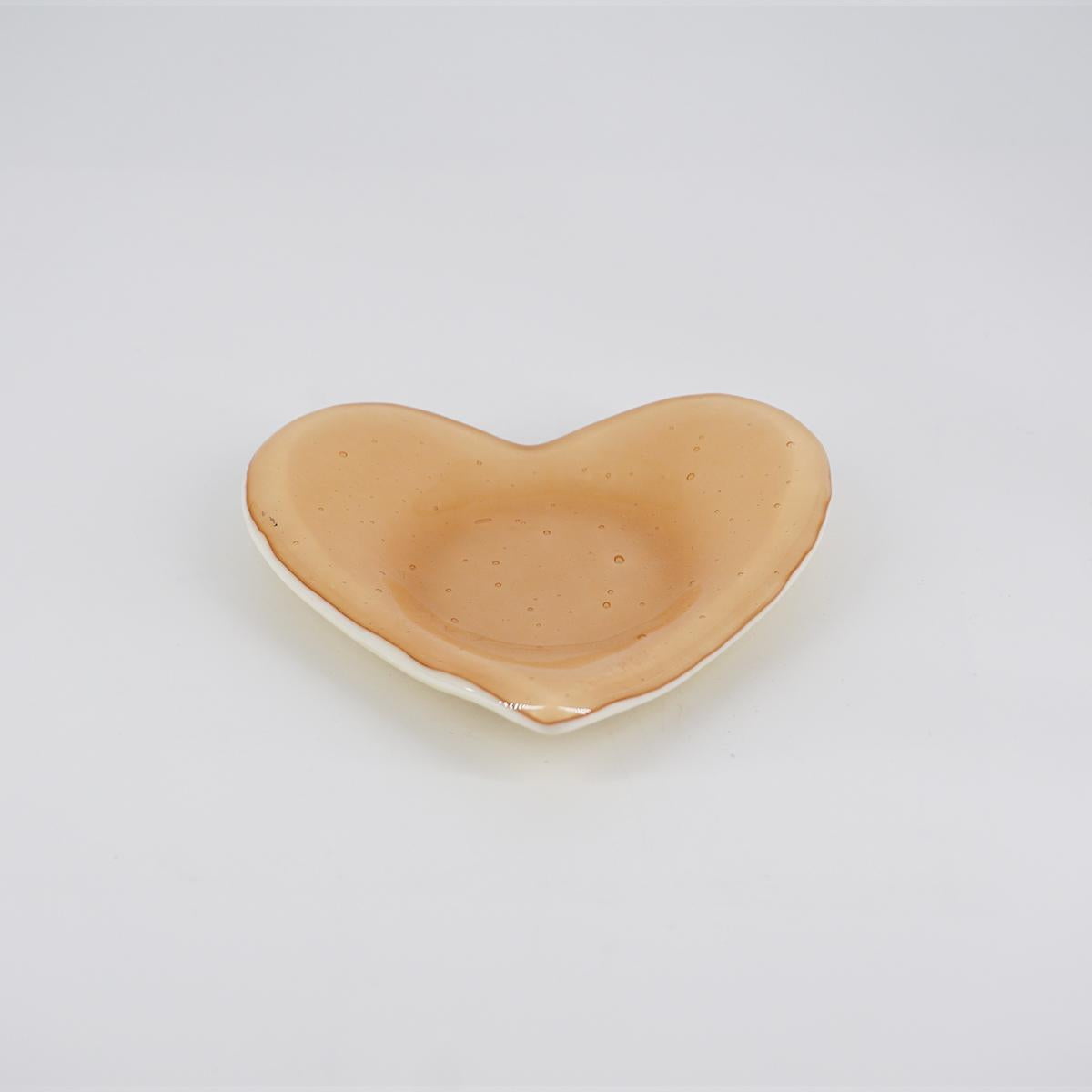 VETRO FUSO CUORE CONCAVO10 CMCHAMPAGNE