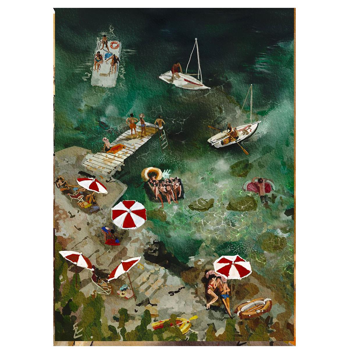 Stampa digitale Lovers on the Beach 20X30 CM STAMPA DIGITALE 20X30 LOVERS ON THE BEACH EKATERINA ZAGORSKA