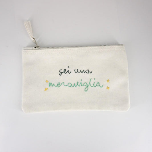 Piattina ricamata SEI UNA MERAVIGLIA