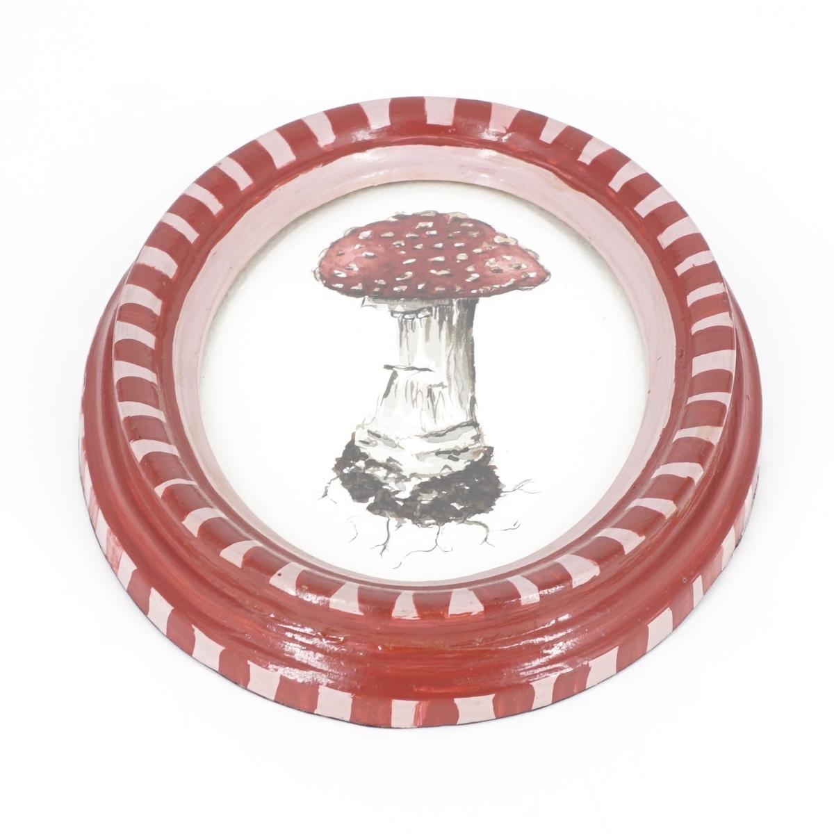 Quadretto AMANITA MUSCARIA CORNICE ROSA E BORDEAUX AMANITA MUSCARIA CORNICE ROSA E BORDEAUX  CATERINA BERTA