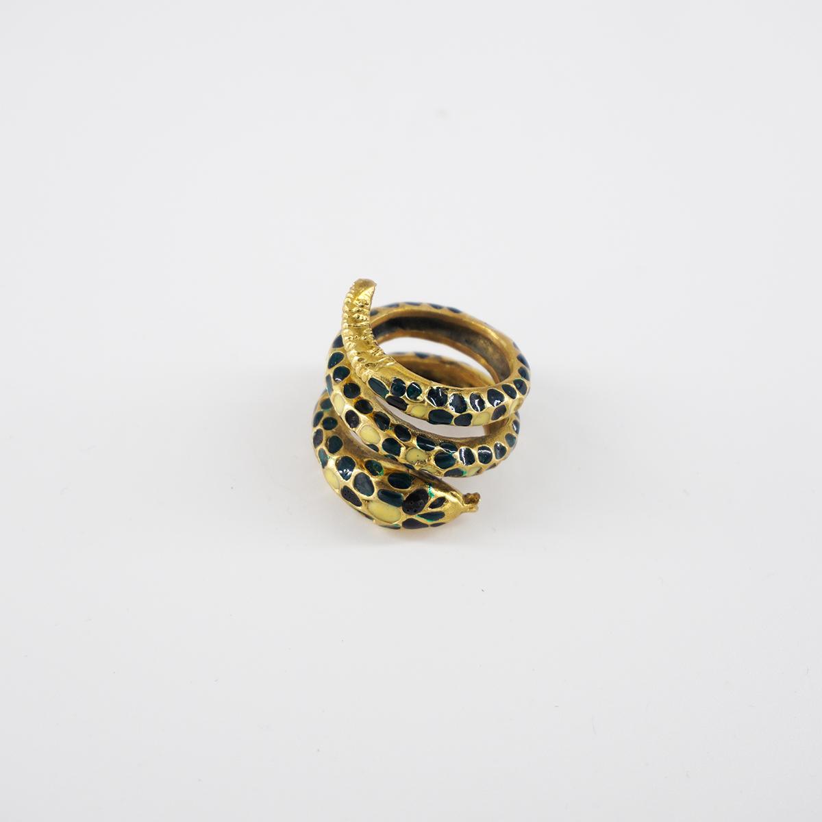 Bague serpent verte