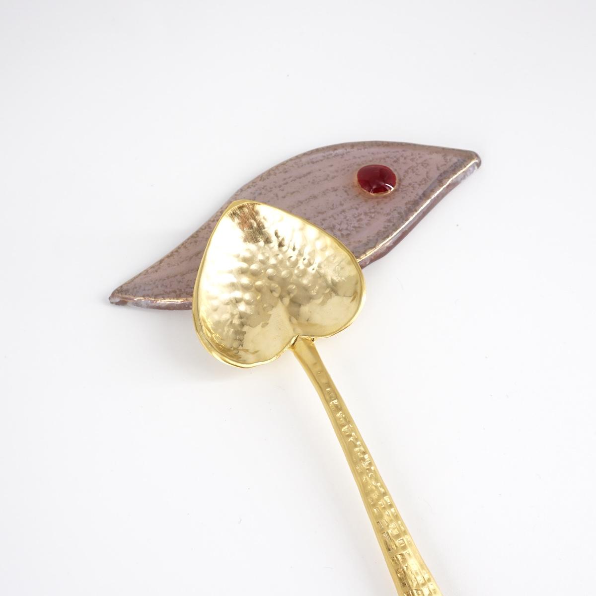 Poggiaposate FOGLIOLINA punto rosso