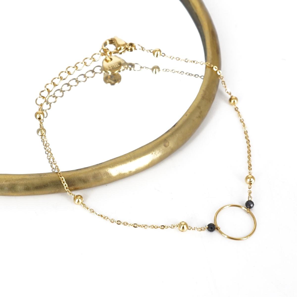 BRACCIALE CERCHIETTO PIETRE NERE BRACCIALE CERCHIETTO PIETRE NERO SOPHIE GIOIELLI