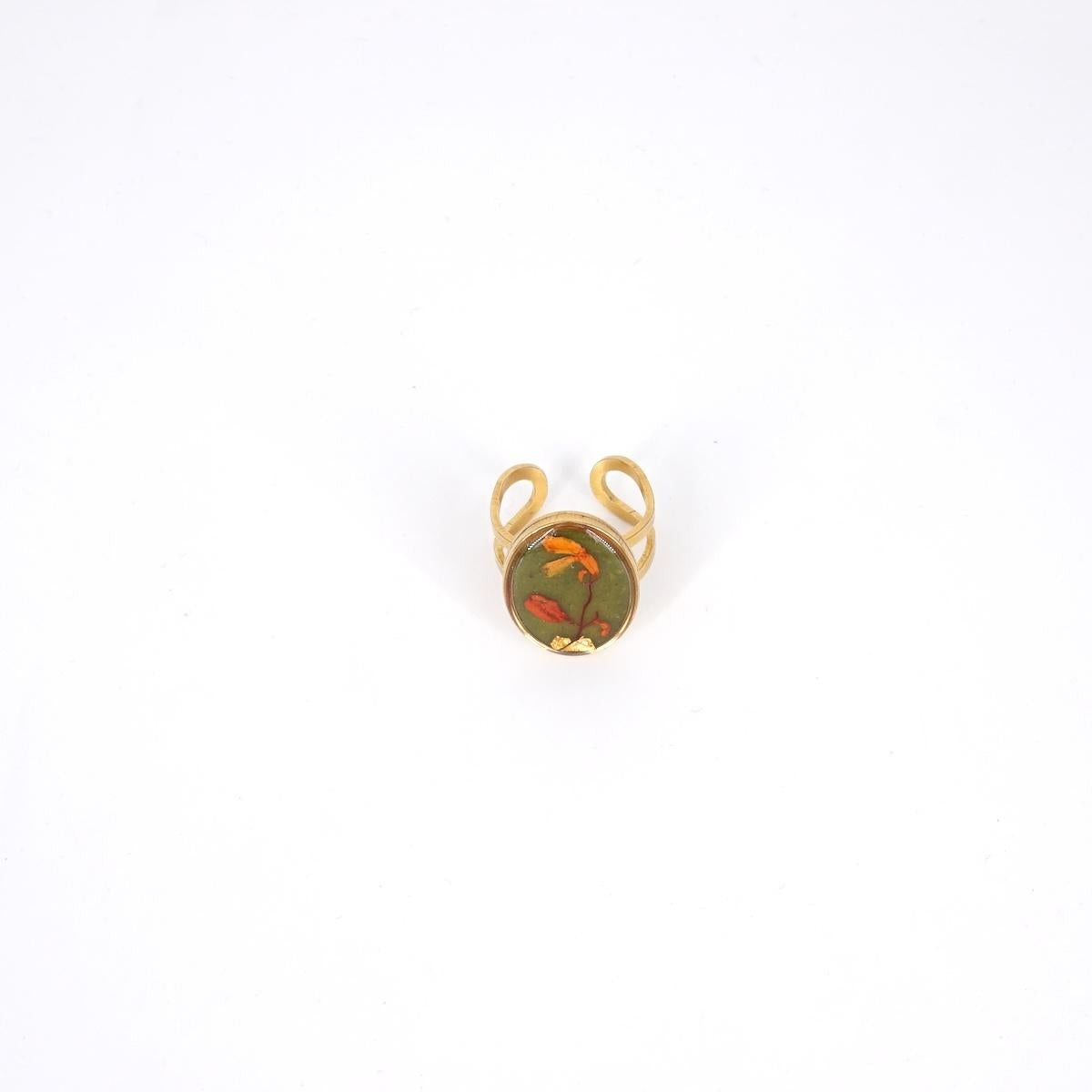 Anello ovale big Verde Chiaro