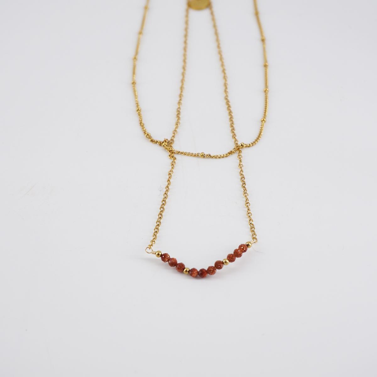 COLLANA DOPPIA CON PERLINE RAME