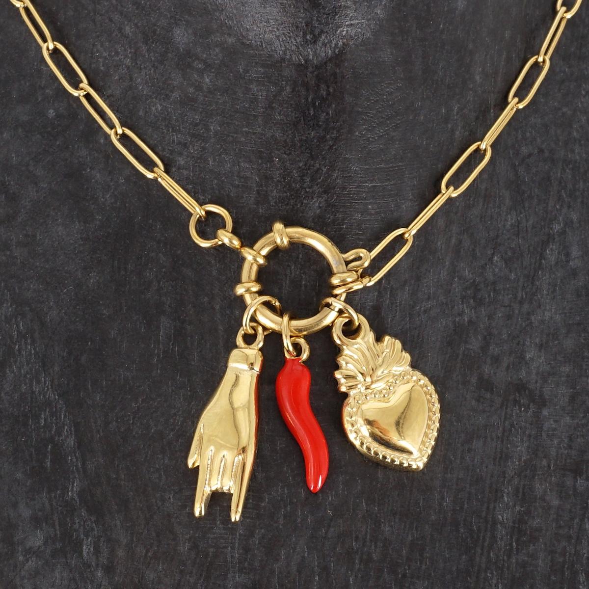 COLLANA TRE LUCKY COLLANA TRE LUCKY CHIUSURA FRONTALE SOPHIE GIOIELLI