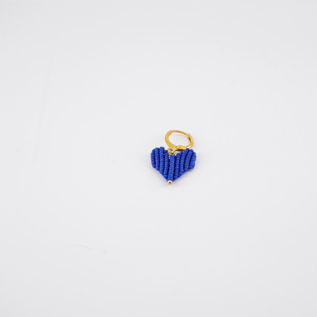 Mono orecchino CUORE blu elettrico