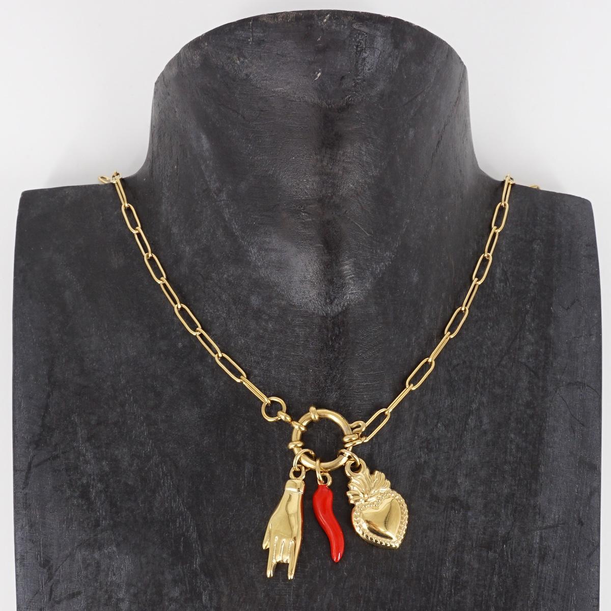 COLLANA TRE LUCKY COLLANA TRE LUCKY CHIUSURA FRONTALE SOPHIE GIOIELLI