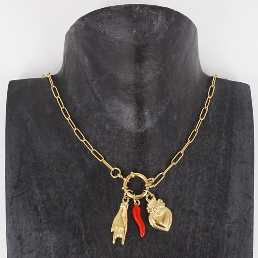 COLLANA TRE LUCKY COLLANA TRE LUCKY CHIUSURA FRONTALE SOPHIE GIOIELLI