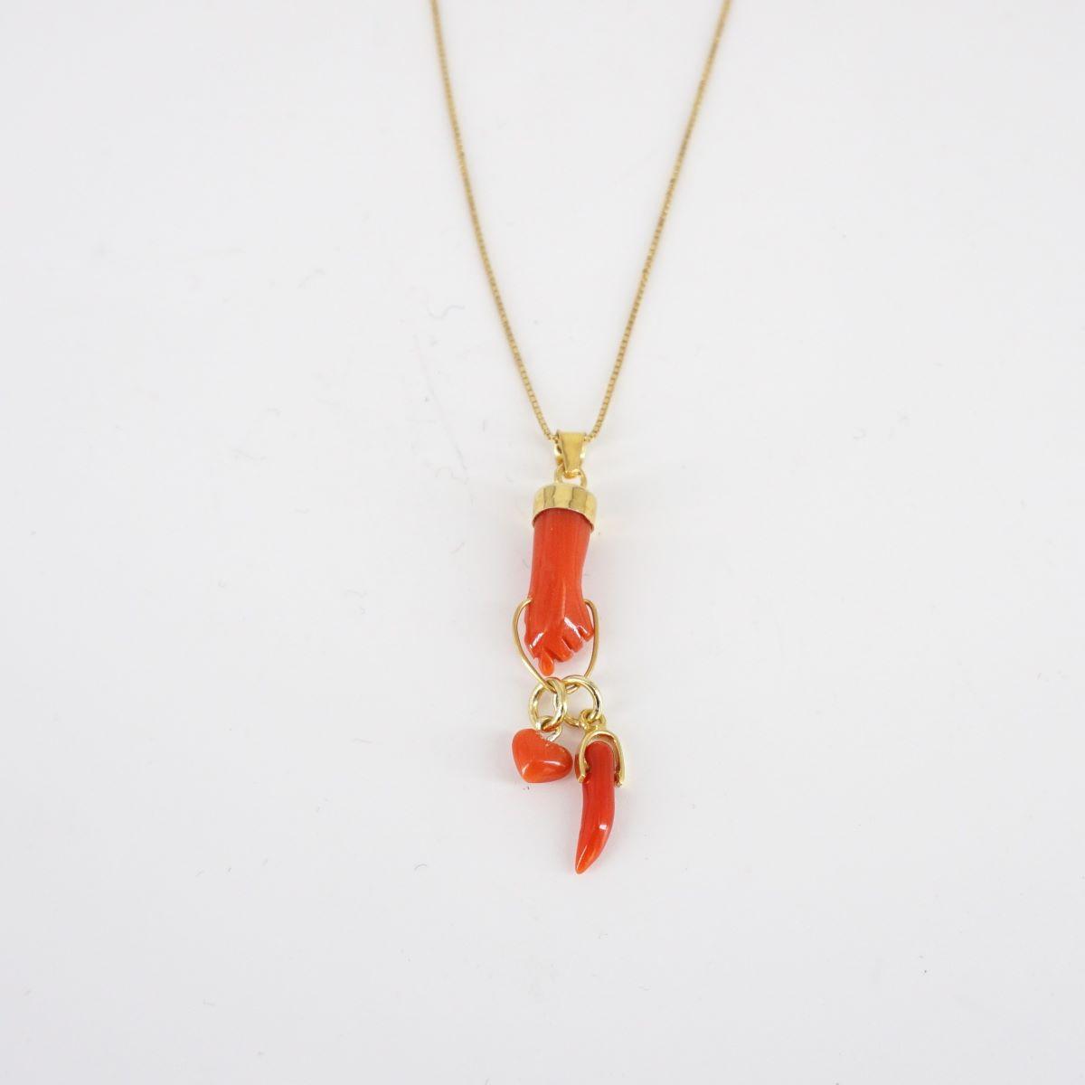 CORALLO COLLANA AMULETI