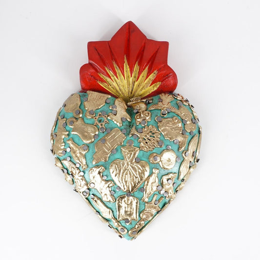 Cuore in legno medium VERDE ACQUA CUORE LEGNO MEDIUM VERDE ACQUA ARTE FASHION MEXICO