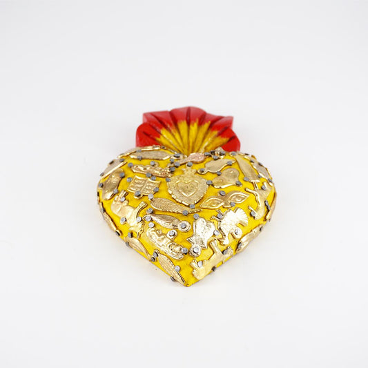 Cuore in legno medium GIALLO CUORE LEGNO MEDIUM GIALLO ARTE FASHION MEXICO