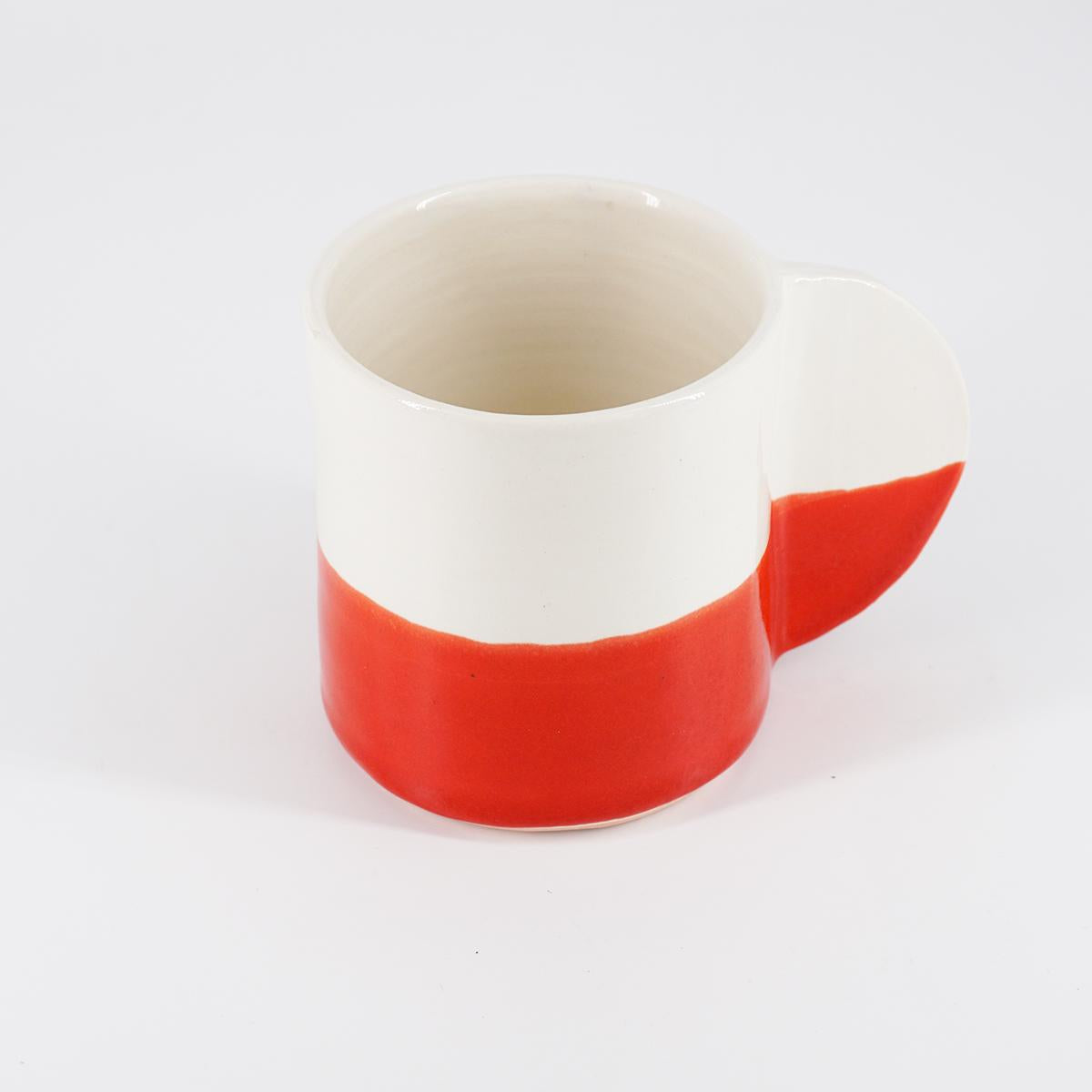NICOLE TAZZA TÉBICOLORE BIANCO E ROSSO