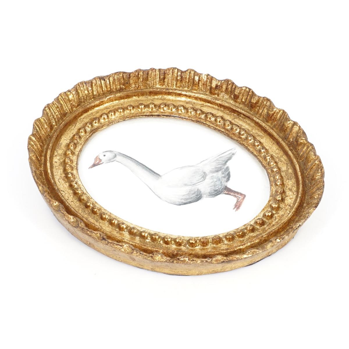 QUADRETTO ANSER ANSER OCA ANSER ANSER OVALE ORO  CATERINA BERTA