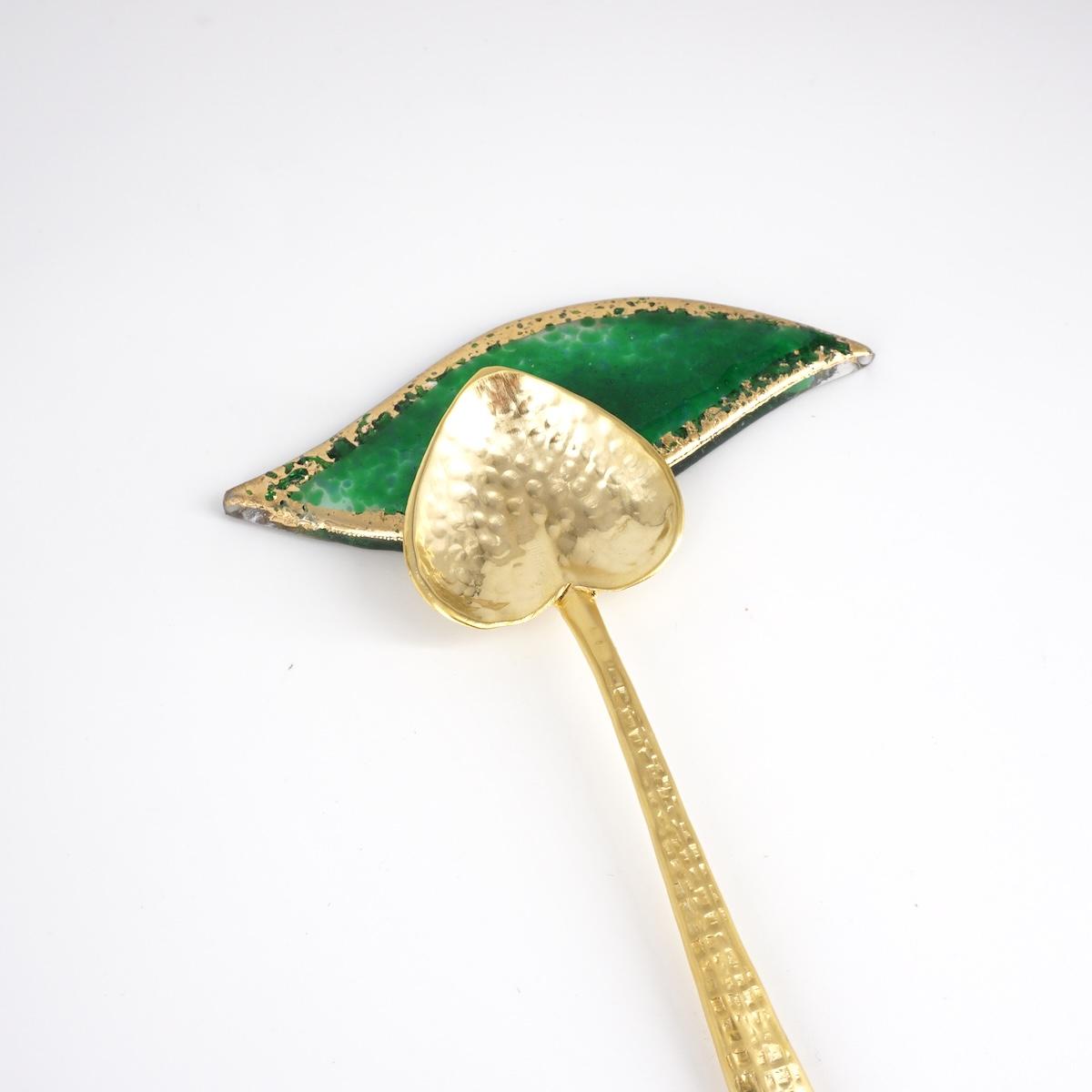 Poggiaposate FOGLIOLINA verde smeraldo