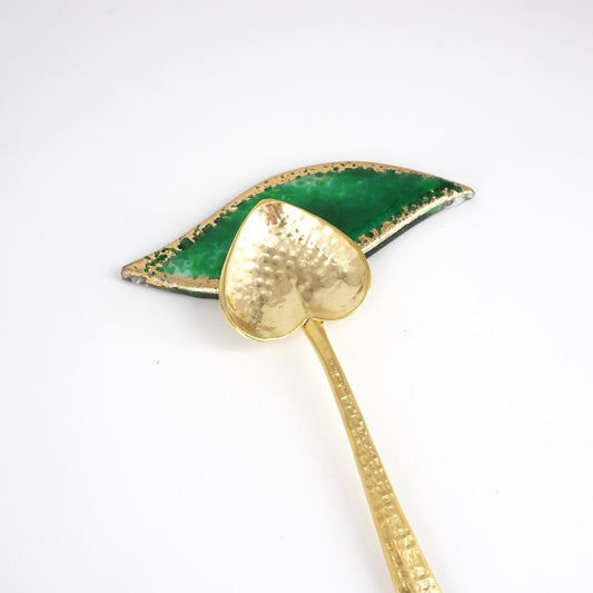 Poggiaposate FOGLIOLINA verde smeraldo