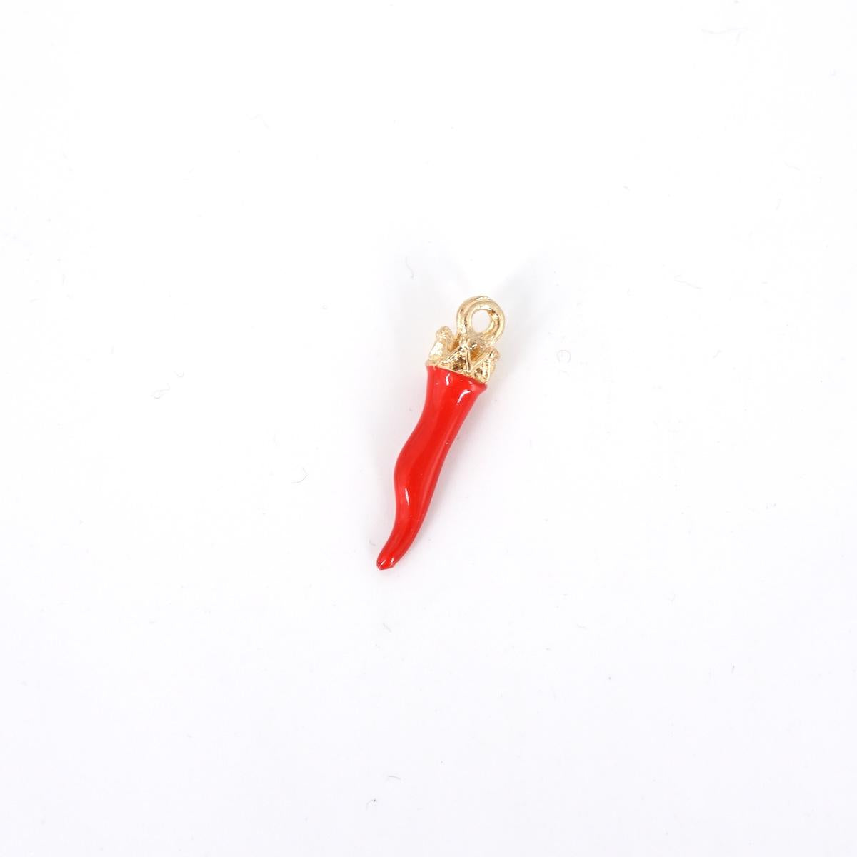 Charm CORNETTO CON CORONA rosso