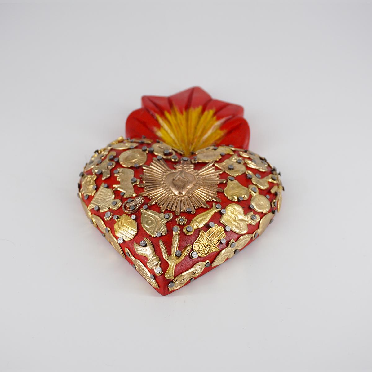 Cuore in legno large ROSSO CUORE LEGNO LARGE ROSSO ARTE FASHION MEXICO