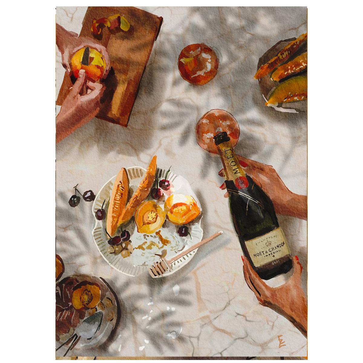 Stampa digitale Champagne and Peaches 20X30 CM STAMPA DIGITALE 20X30 CHAMPAGNE & PEACHES EKATERINA ZAGORSKA