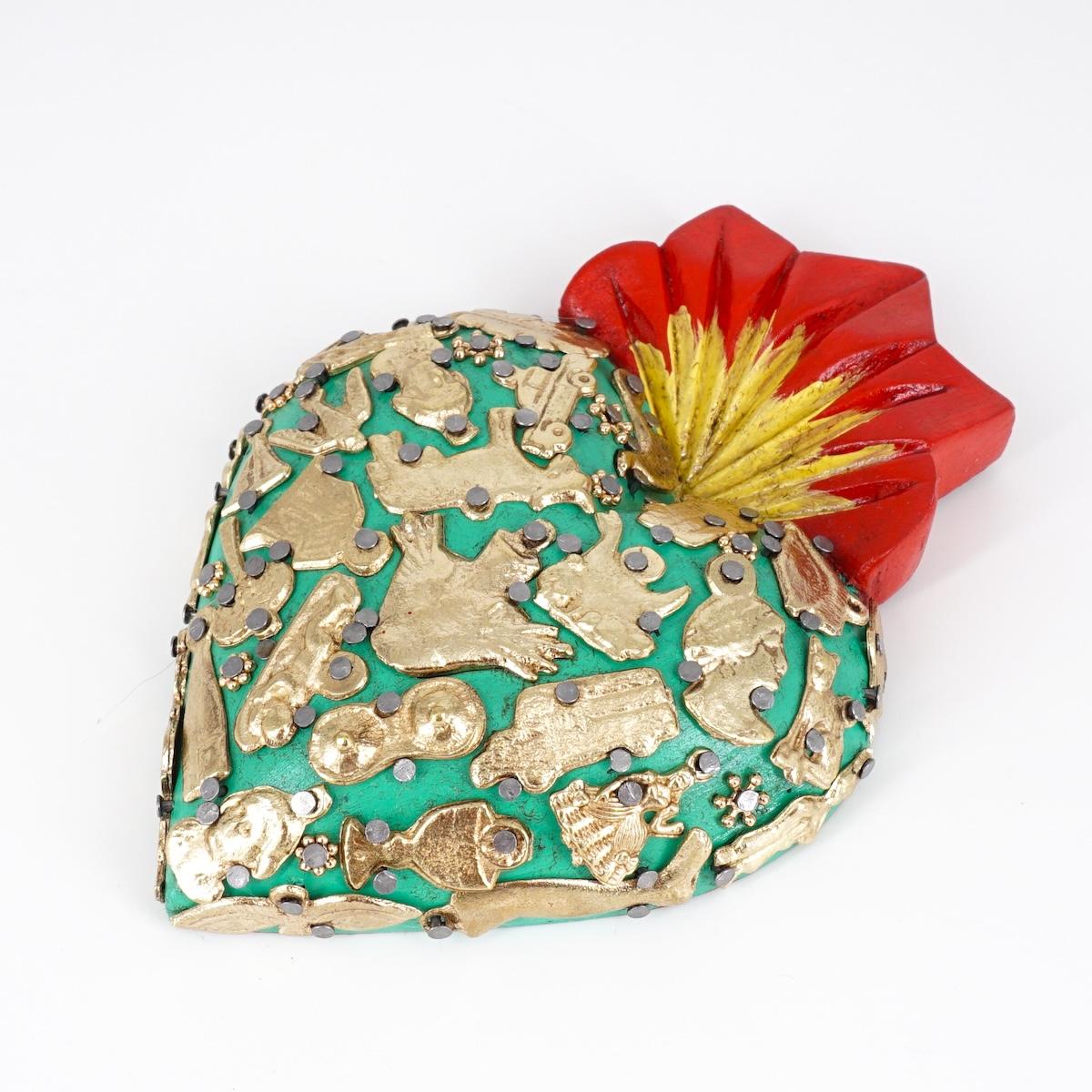 Cuore in legno medium VERDE PRATO CUORE LEGNO MEDIUM VERDE PRATO ARTE FASHION MEXICO
