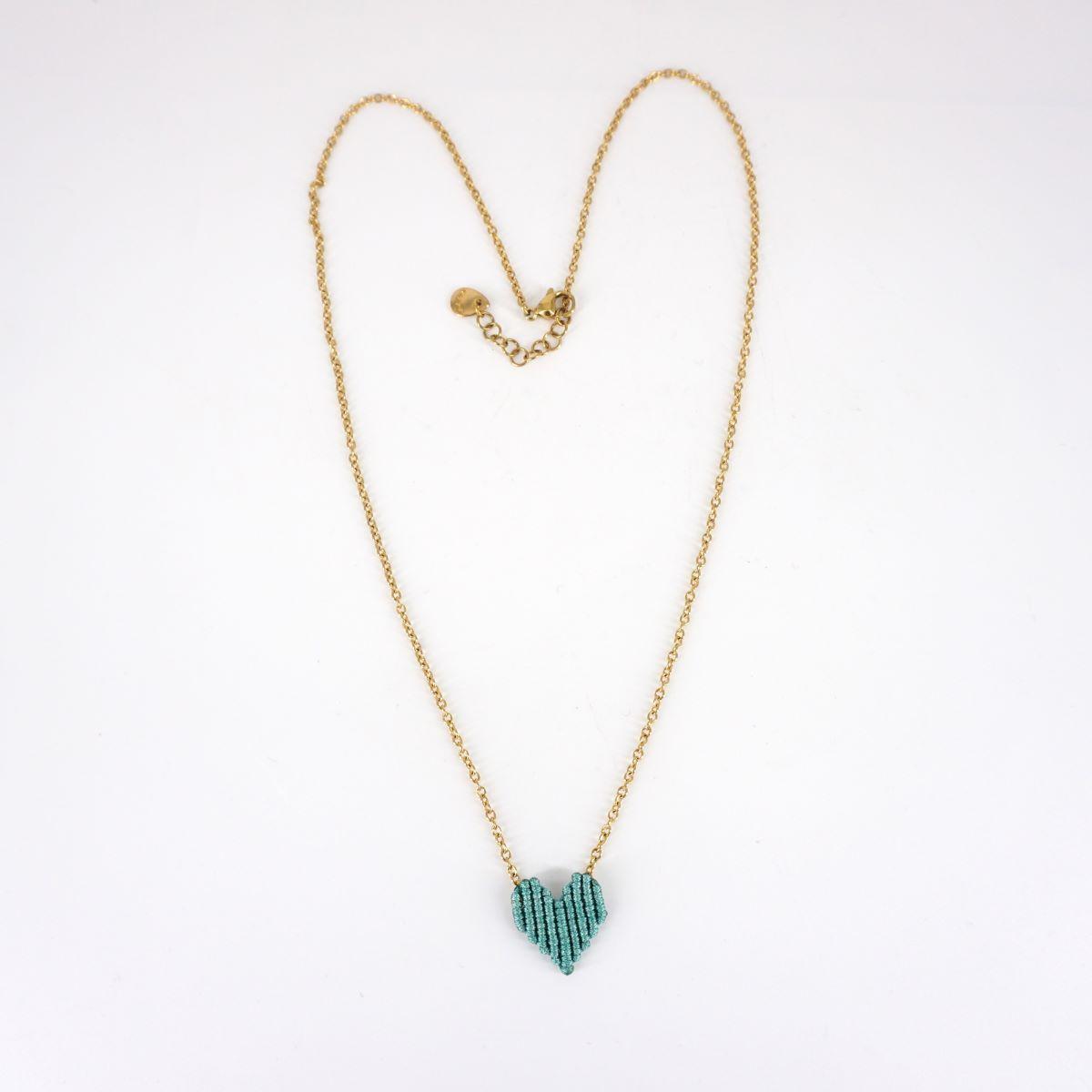Sage Green HEART Necklace