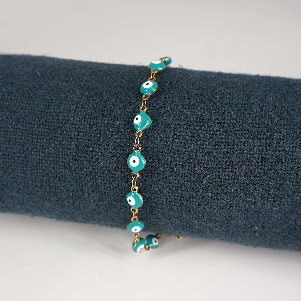 BRACCIALE OCCHIETTI LARGE TURCHESE