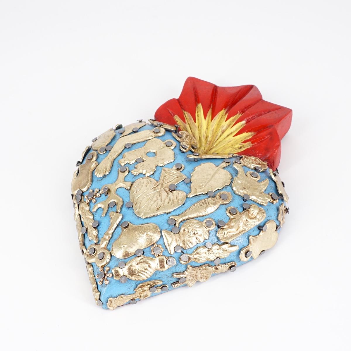 Cuore in legno medium Azzurro CUORE LEGNO MEDIUM AZZURRO ARTE FASHION MEXICO
