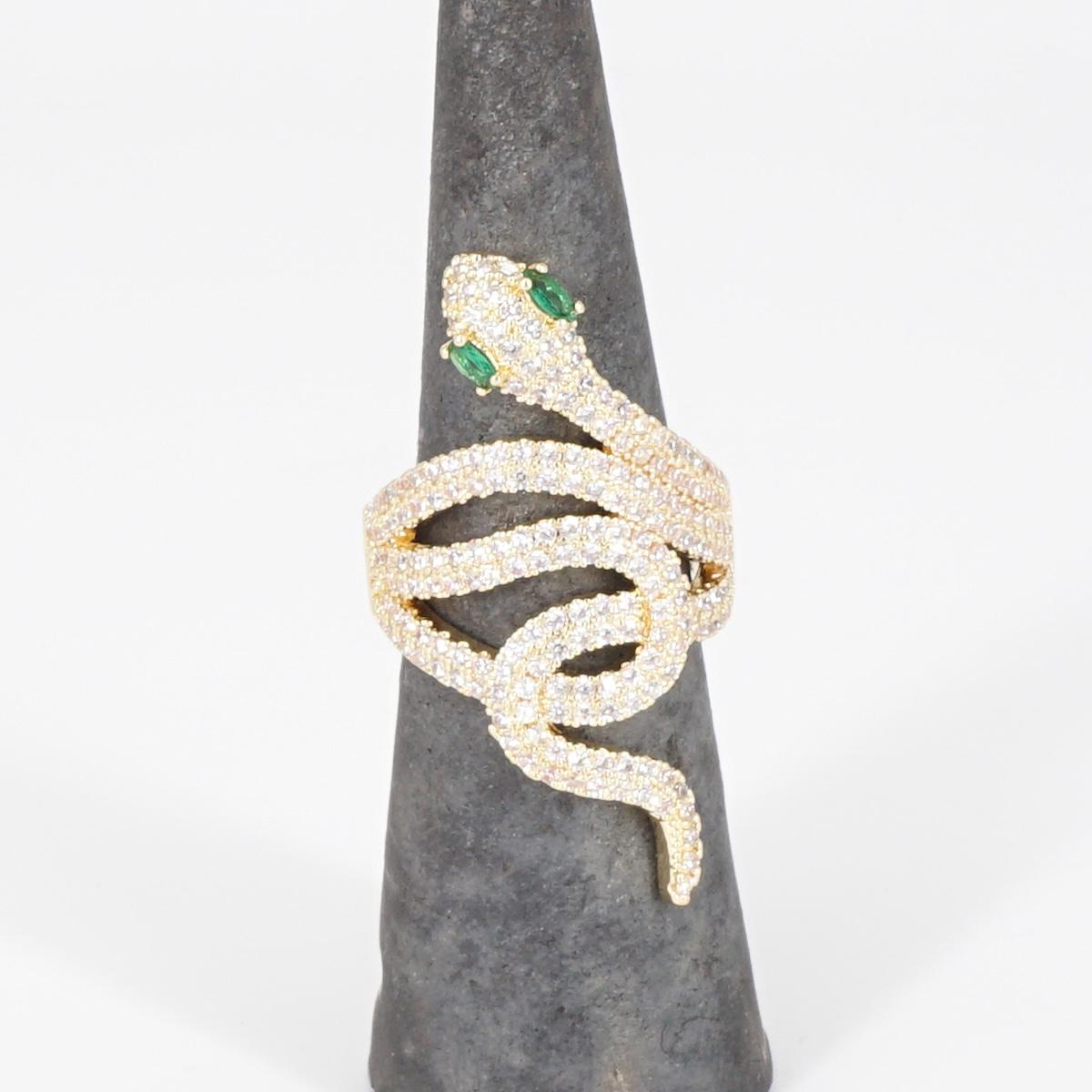 ANELLO ZIRCONI SERPE OCCHI VERDI ANELLO ZIRCONI SERPE OCCHI VERDI SOPHIE GIOIELLI