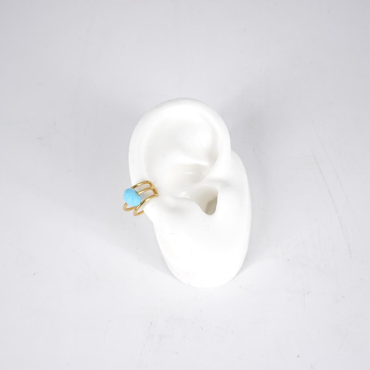 ARTEON EARCUFF TRE RIGHEPERLINAAZZURRA