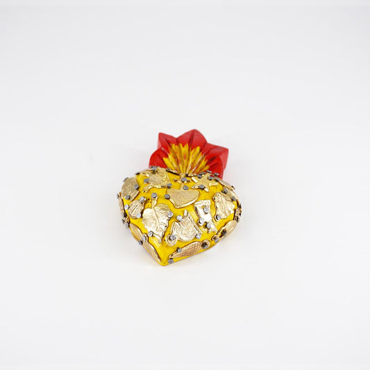 Cuore in legno small GIALLO CUORE LEGNO SMALL GIALLO ARTE FASHION MEXICO