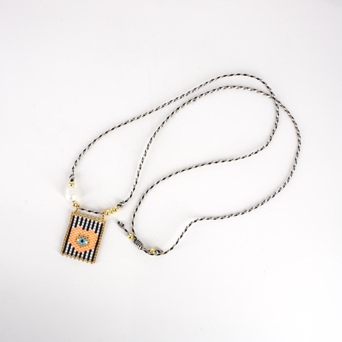 Collana telaio EX VOTO con PERLA ARANCIO