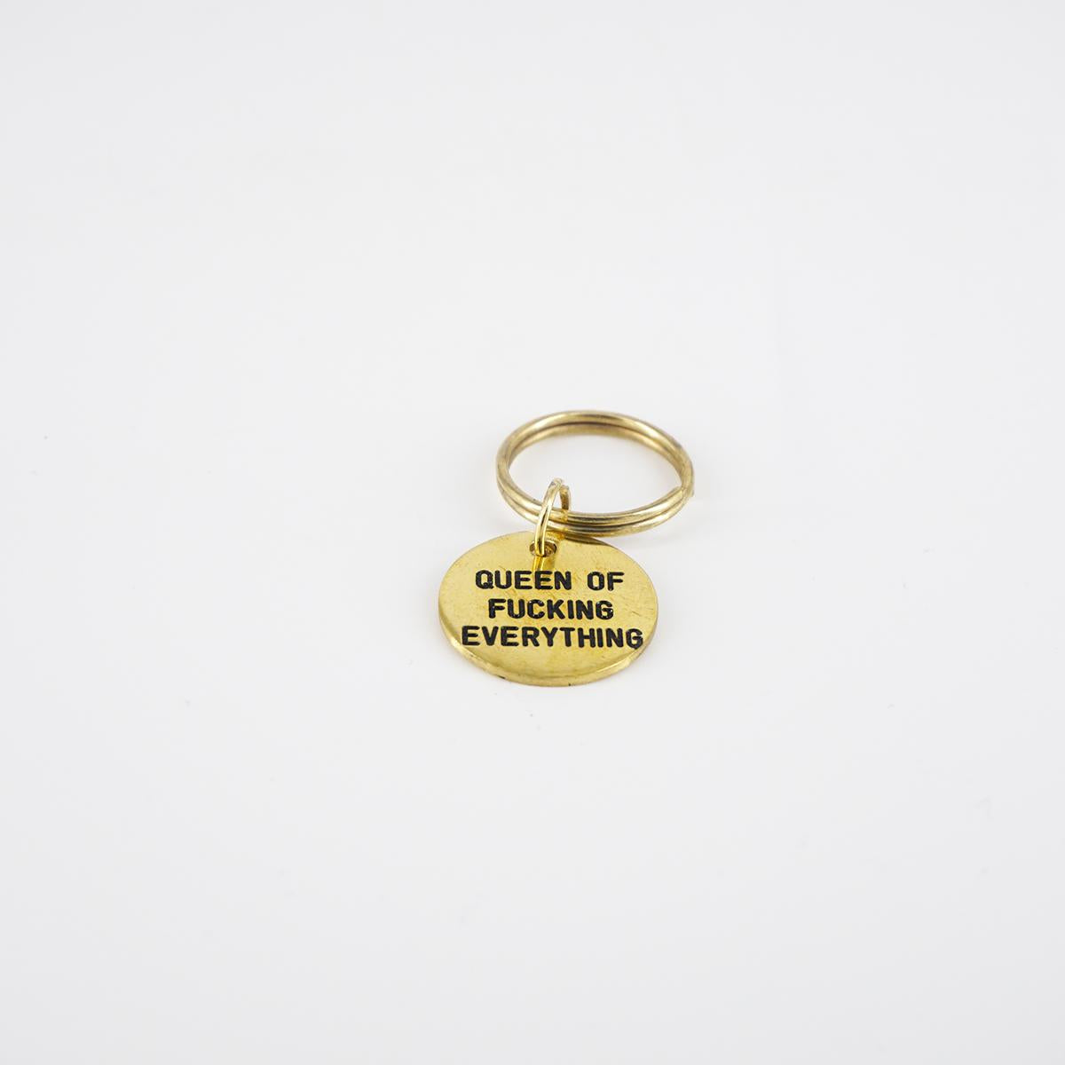 QUEEN OF FUCKING EVERYTHING round key ring