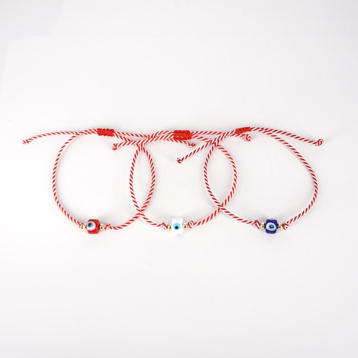 BRACCIALE OCCHIETTO VETRO BIANCO