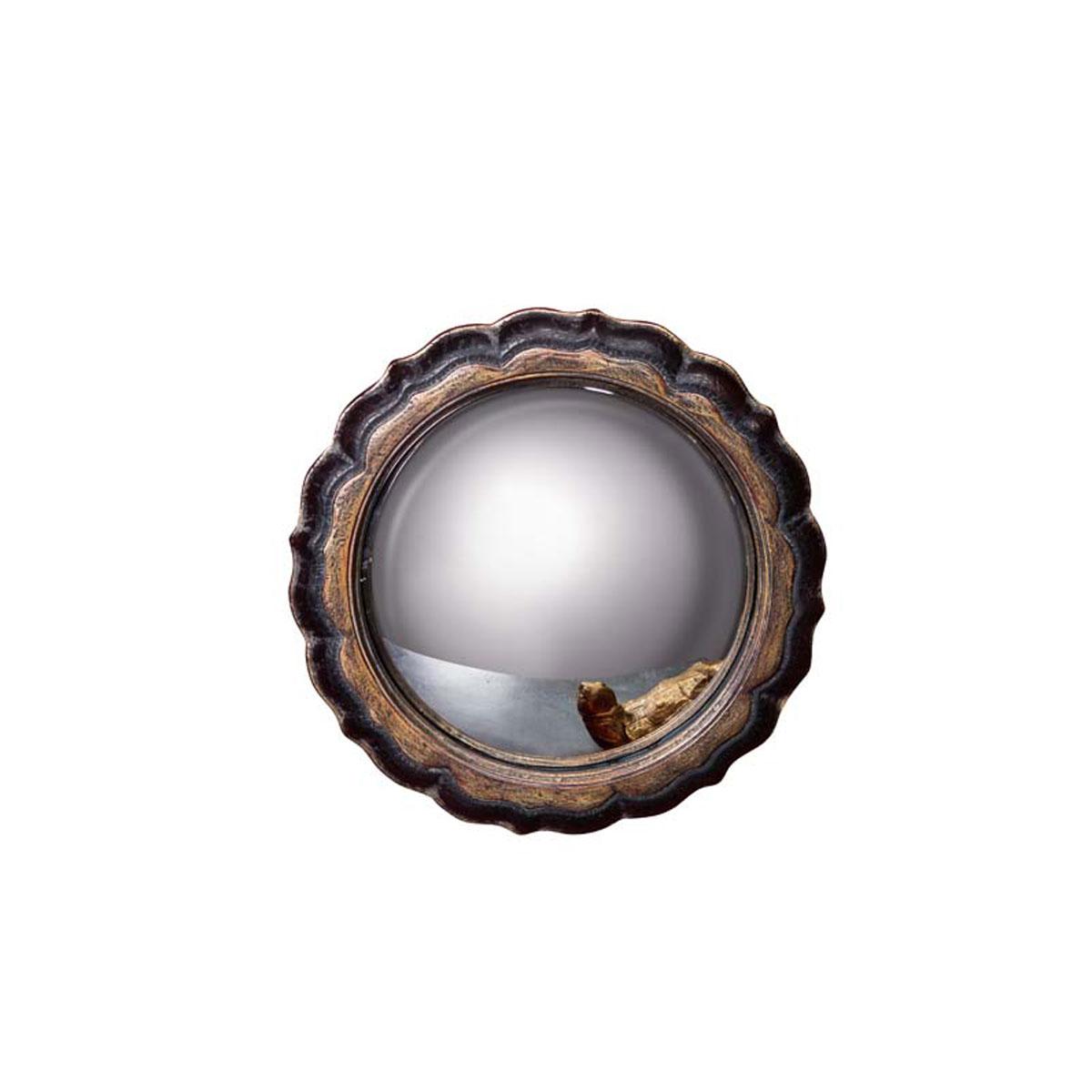 Miroir convexe FLOWER or et noir