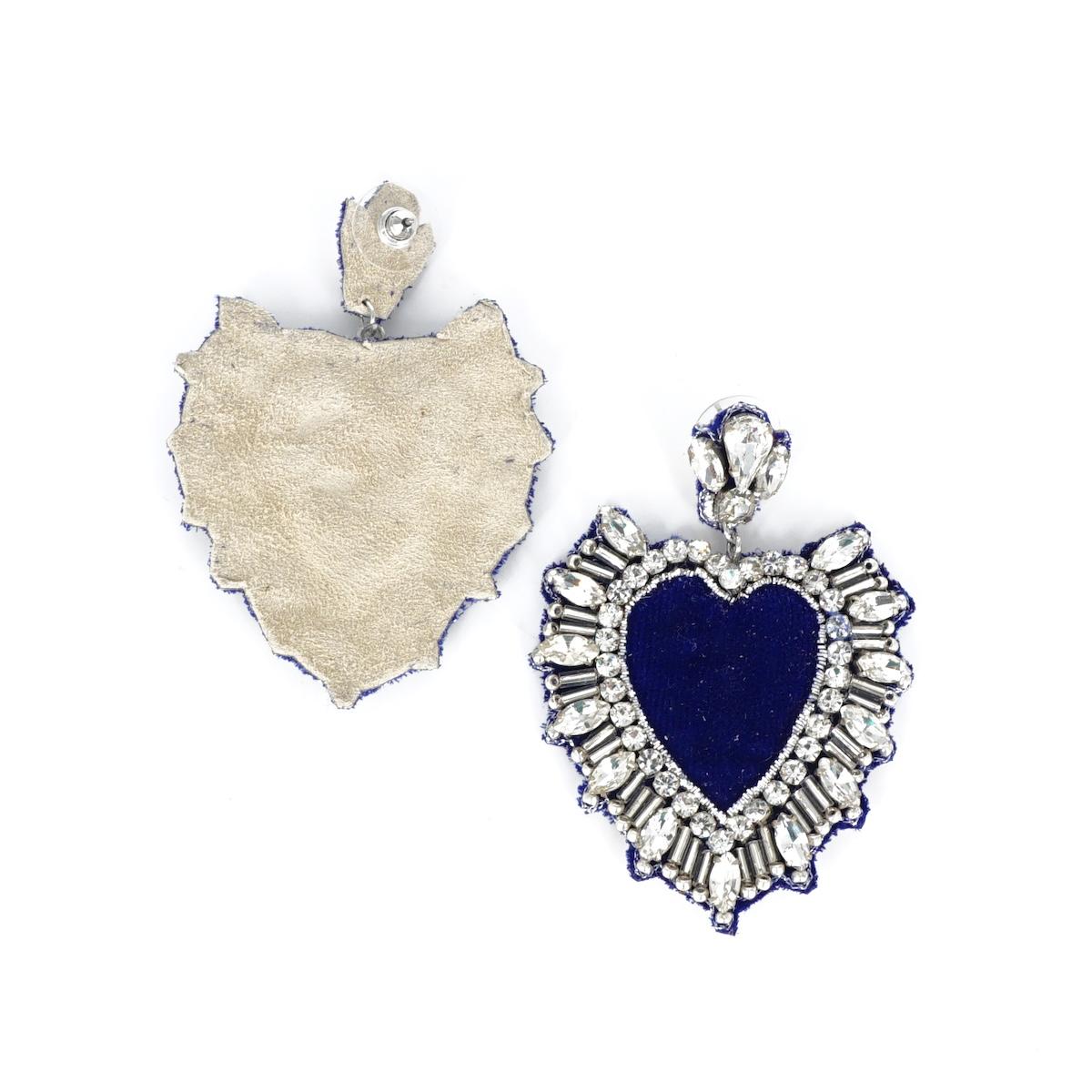 Orecchini cuore SILVER E BLU ORECCHINI CUORE SILVER E BLU GOI