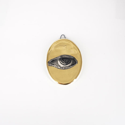 Ovalino OCCHIO fondo oro liscio