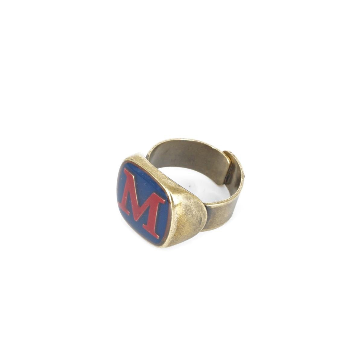 ANELLO LETTERA M BLU ANELLO LETTERA M BLU E BORDEAUX UNIQUE UNCONVENTIONAL DETAILS