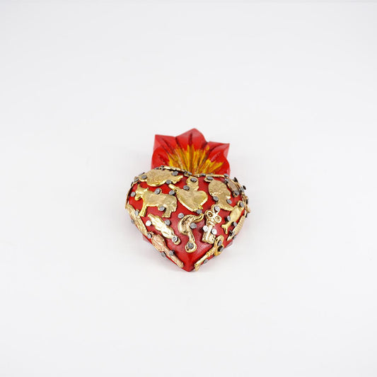 Cuore in legno small ROSSO CUORE LEGNO SMALL ROSSO ARTE FASHION MEXICO