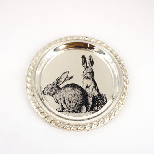 Piattino vintage CONIGLI TONDO TORCHON LUCIDO